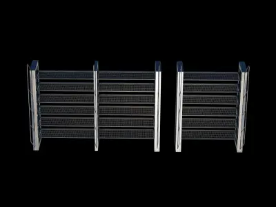 Steel staircase 3D model