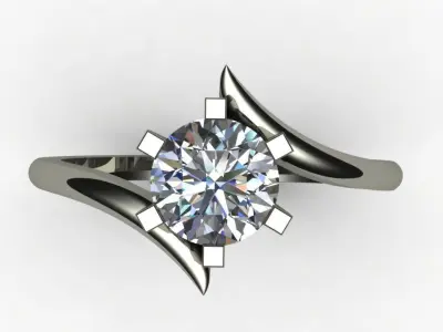 DIAMOND SOLITIER RING 3DJ-SCG-24 3D print model