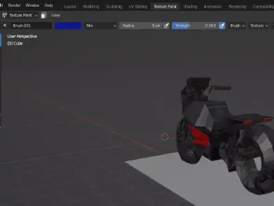 3D motorsiklet modeli  Low-poly 3D model