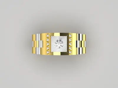 Luxury man Rolex design diamond ring model ror0025 3D print model