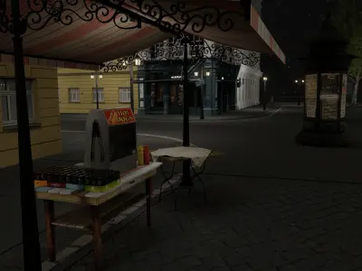 Waterfront Blender Scene - NIGHT 3D model