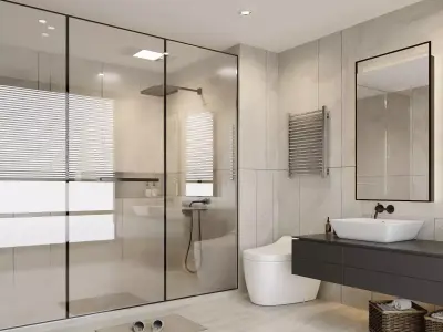 Modern Master Bathroom Free 3D model