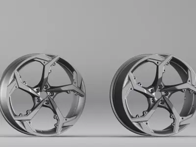 001655 3D Scan of Car Alloy Wheel Rim 3D print model