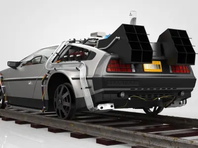 Delorean Time Machine Episode 3 Railroad 3D model