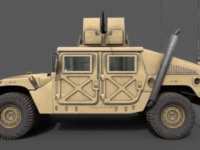 Game-Ready Military Humvee Low-poly 3D model