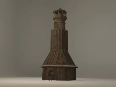 Antique lighthouse Low-poly 3D model