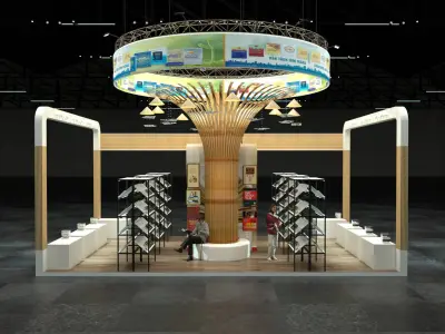 book exhibition booth -  book stall sketchup 3D model