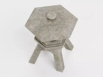 Japanese Toro Lantern Low-poly 3D model