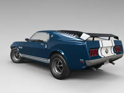 Ford Mustang Boss 429 Low-poly 3D model