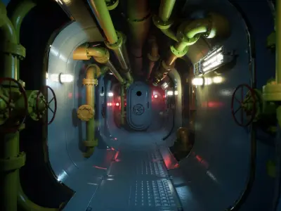 Submarine Ship Interior UE4 3D model
