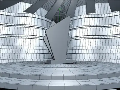 3D Trophy On Stage model 3D model