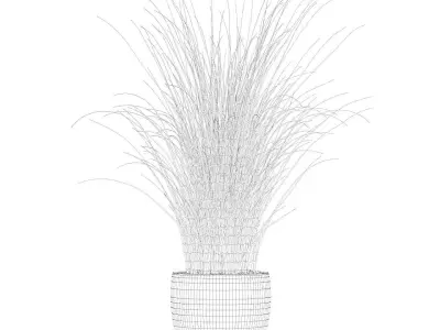 Grass artificial plant in vase 3D model