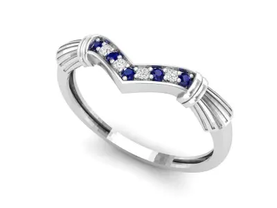 AV 456 Diamond Wedding Stackable Band 3D print model