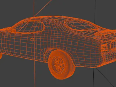 Chevrolet Camaro 1998  Low Poly 3D Model game Ready Low-poly 3D model