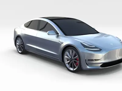 Tesla Model 3 Silver 3D model
