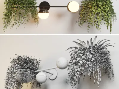 wall light plant Indoor  outdoor plants stand pot 3D model
