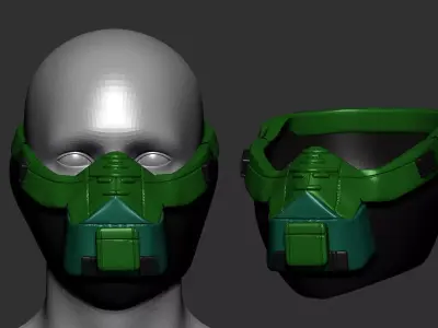 helmet high poly sculpt 3d printable  3D model 10