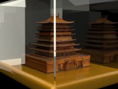 Chinese ancient  house  3D model get