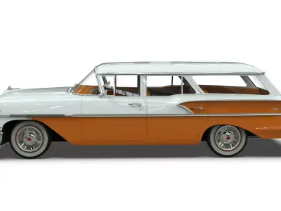 1958 Chevrolet Bel Air Wagon Low-poly 3D model