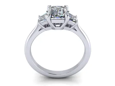 Emerald Woman Wedding Ring  3D print model