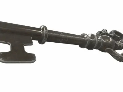 Skeleton ornamental key 2 3D model