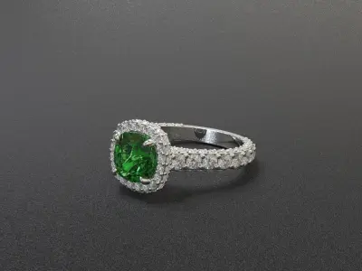 Women Solitaire Engagement Ring 3D Print Model 3D print model