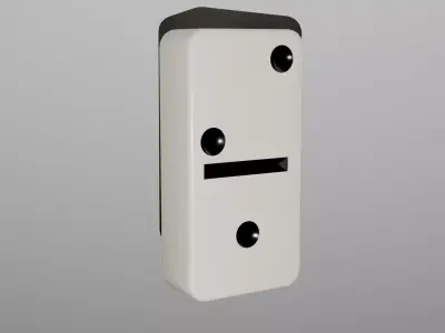 Ivory Domino piece  9 Low-poly 3D model