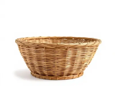 Handwoven Wicker Basket Natural Hue model pack Low-poly 3D model