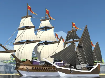 Low Poly Cliff Pack Free low-poly 3D model