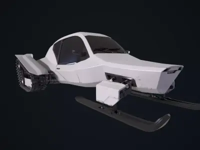 Snowmobile Low-poly 3D model