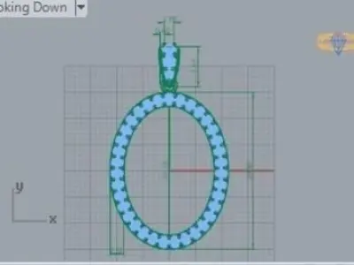 Oval Diamond Pendant 246 3D print model