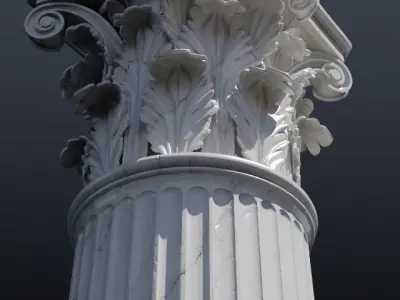 Classic column Corinthian high poly 3D model
