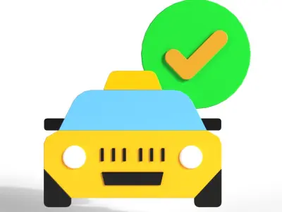 3D Icon Collection taxi driver wearing hat Low-poly 3D model