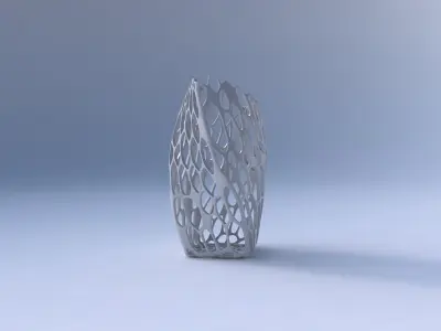 Vase twisted arc quadratic with cracked organic lattice  3D print model