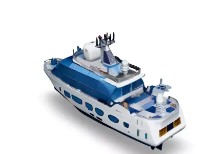 Luxury Yacht Modern 3D Model Low-poly 3D model