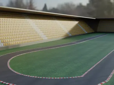 Race Track Low-poly 3D model