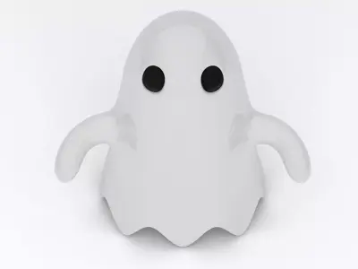 Little Cartoon Ghost White 3D model