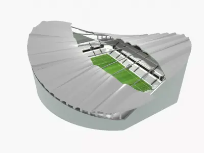 Soccer Stadium Low-poly 3D model 5