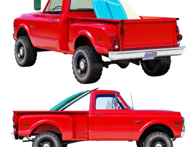 Chevrolet C10 1972 short bed 3D model