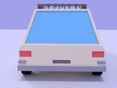 Low Poly Cartoon Car Low-poly 3D model