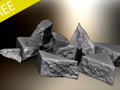 Free High Poly Destroyed Concrete Rubble Free 3D model
