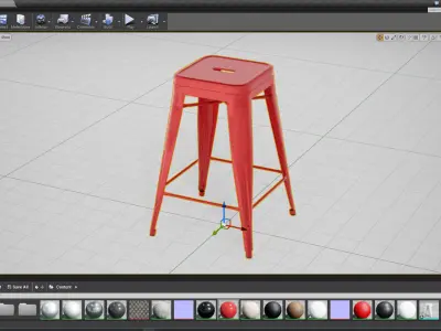 Tolix Barstool UE4 Low-poly 3D model