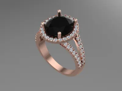 Oval halo Ring RIng Size 4 and one quarter 3D print model