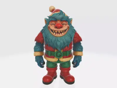 Christmas Monster Elf Festive Fantasy Creature Toy 3D print model