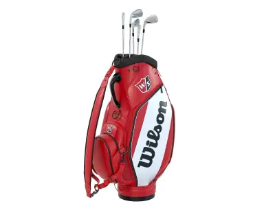 Wilson Golf Bag Red Low-poly 3D model