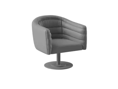 Aparejo Leather Swivel Base Chair 3D model