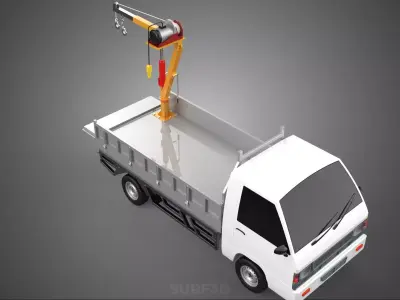 FOLDING TAILGATE BED CRANE HOIST ELECTRIC WINCH PICKUP TRUCK CAR 3D model