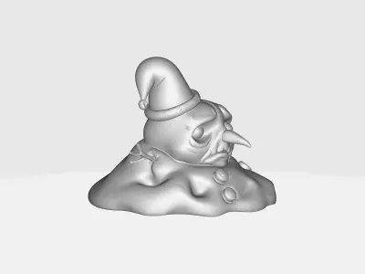 Sad Melting Snowman Christmas Cute Winter Decoration 3D print model