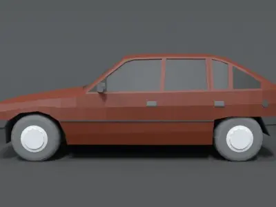 Low Poly Retro Cartoon Car Low-poly 3D model