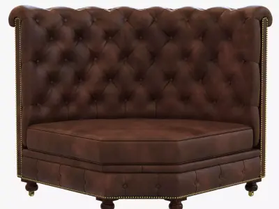 Restoration Hardware Kensington Leather Corner Banquette 3D model